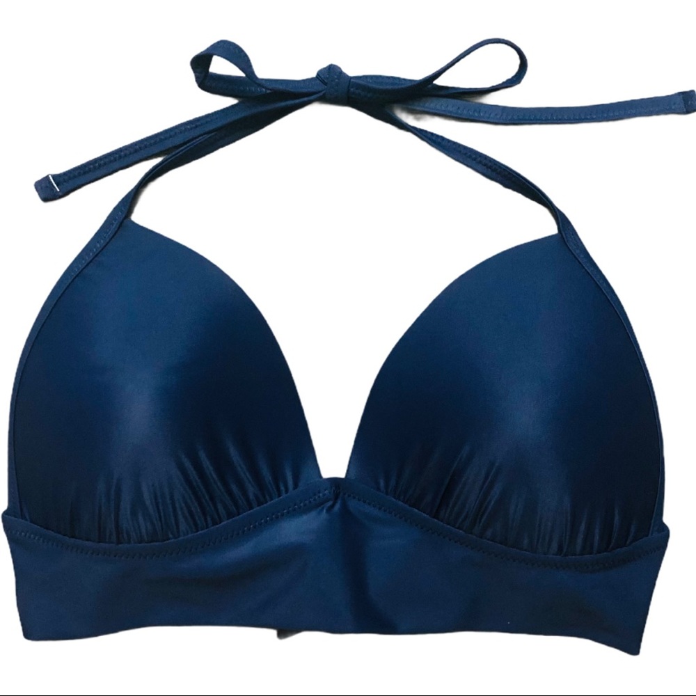 (No longer NWT but still Aerie blue perky triangle padded halter bikini top